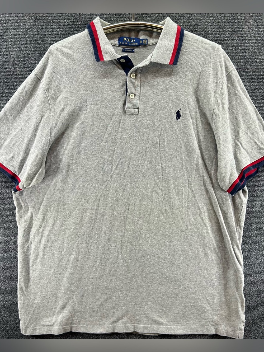 Polo Ralph Lauren Polo Shirt Mens XL Gray Classic‎ Fit Casual Pony Quiet Luxury